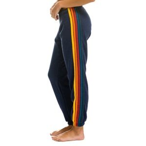 Aviator Nation 5 stripe navy blue sweatpants S